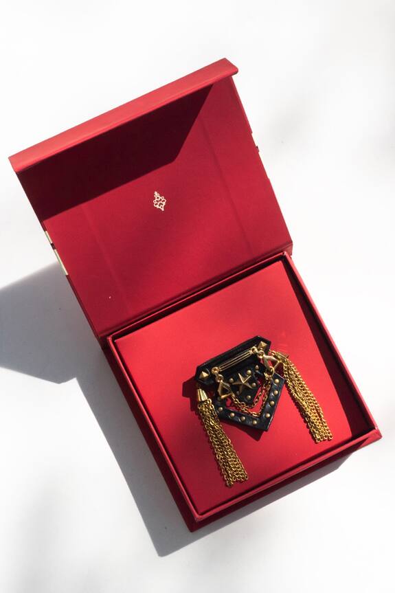 S&N by Shantnu Nikhil Handcrafted Faux Leather Brooch