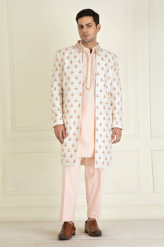 Priyanka Jain Floral Embroidered Sherwani Kurta Set