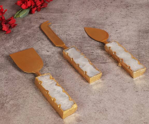 Cotton Indya Marble Cheese Cutlery - Set of 3