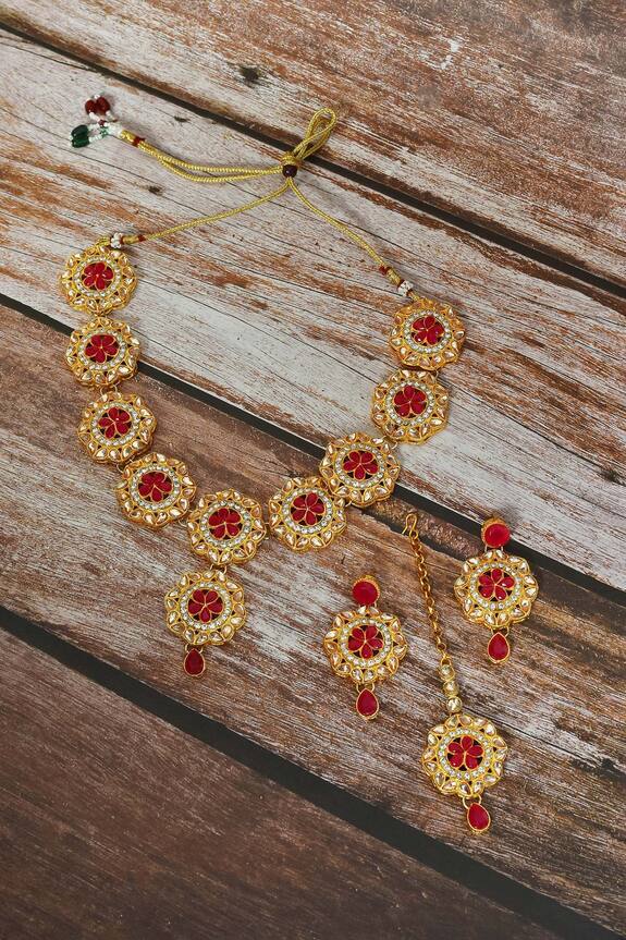 Nayaab by Aleezeh Floral Mandala Embellished Necklace Net