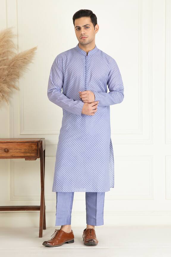 Priyanka Jain Stripe Pattern Jacquard Kurta Set
