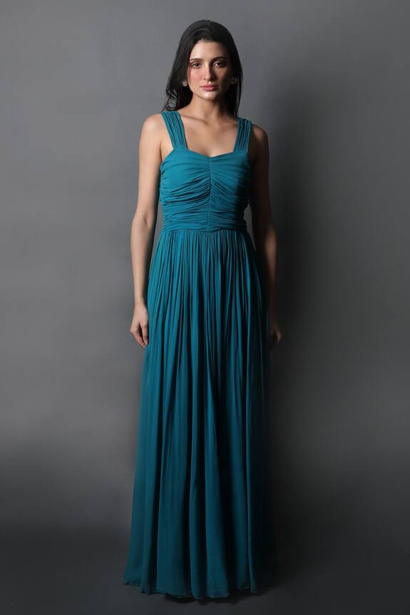 Swatee Singh Pleated & Ruched Gown