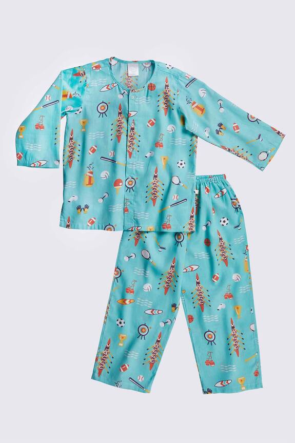 Nigh Nigh Sports Print Night Suit Set