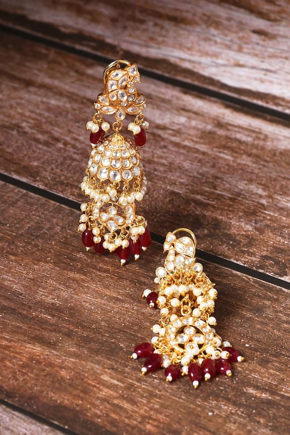 Studio6 Jewels Kundan Embellished Earrings