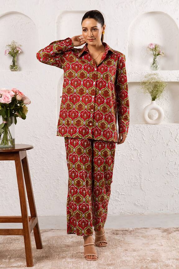Rivaaj Clothing Cotton Bloom Print Pant Set
