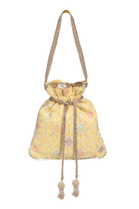 Fuchsia Thread Embroidered Potli Bag