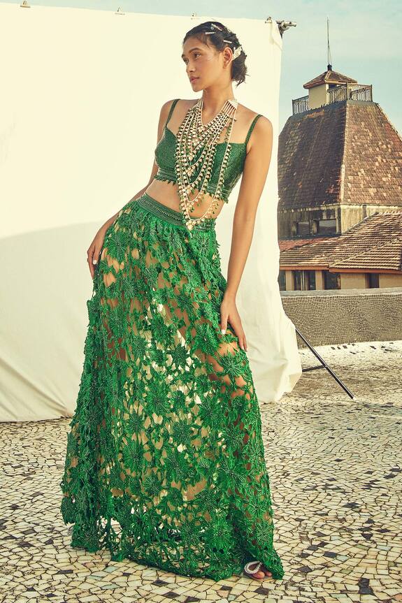Surily G Floral Cutwork Skirt