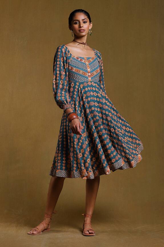 Ritu Kumar Fit & Flare Printed Dress