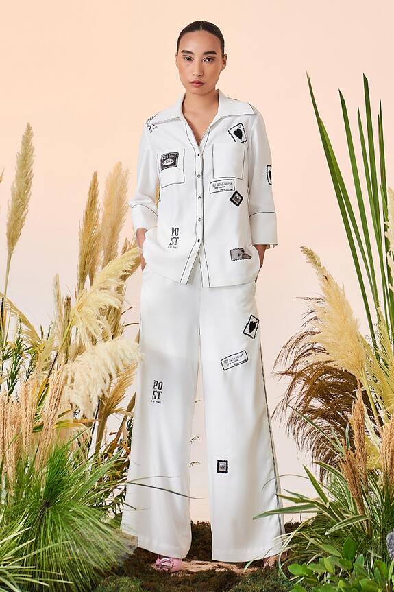 Shahin Mannan Embroidered Wide Legged Pants