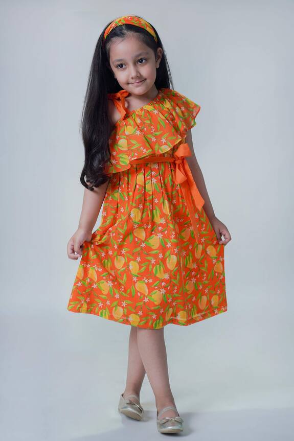 Tiber Taber One Shoulder Mango Print Dress
