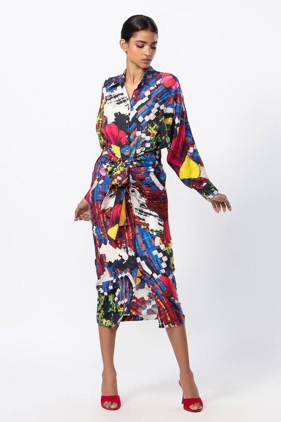 Saaksha & Kinni Abstract Floral Print Dress