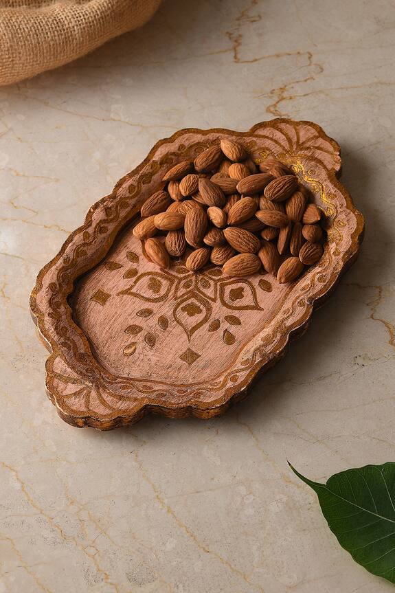 Amoli Concepts Wooden Hand Painted Platter