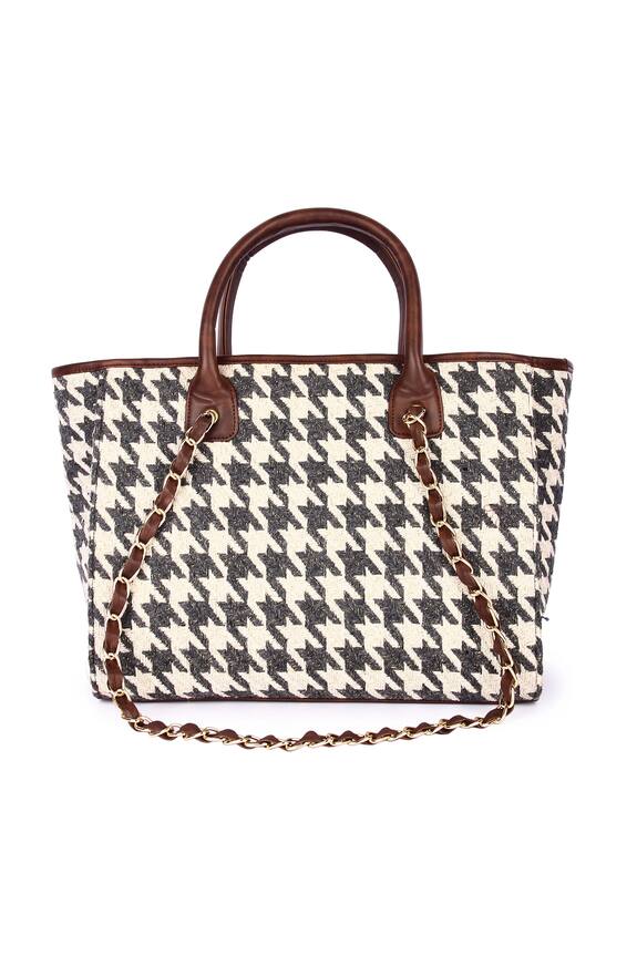 The Purple Sack Houndstooth Woven Tote Bag