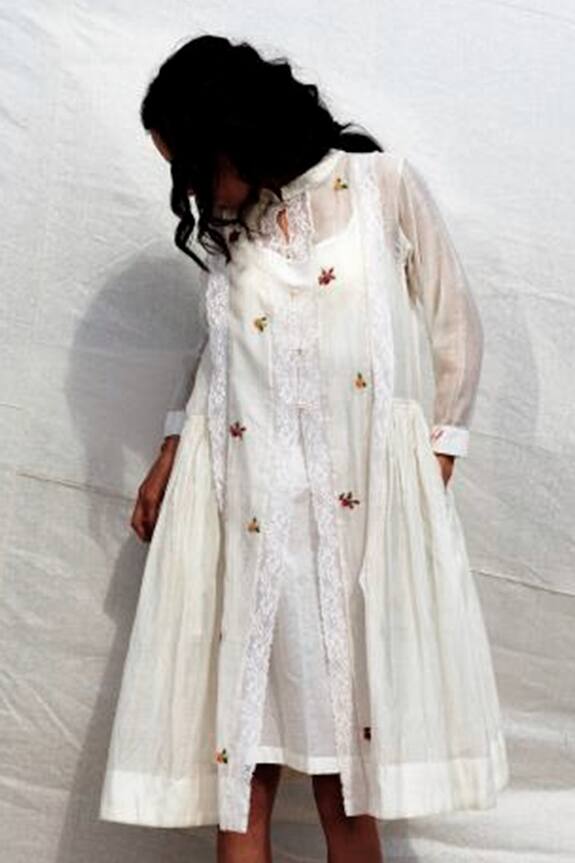 Dhaari Handwoven Gathered Dress with Inner