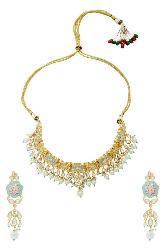 Masaya Jewellery Floral Stone Choker Set