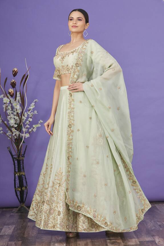 Anupraas by Nishant and Rahul Floral Embroidered Lehenga Set