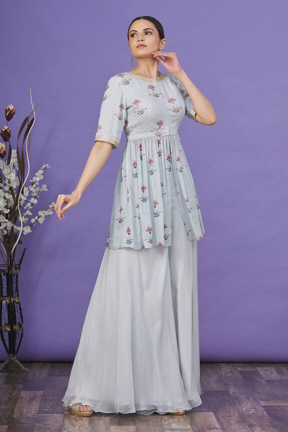 Anupraas by Nishant and Rahul Floral Embroidered Kurta Palazzo Set