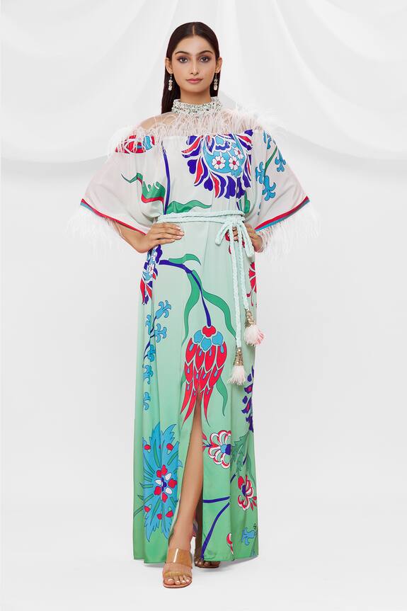 Pria Kataria Puri Floral Pattern Front Slit Kaftan