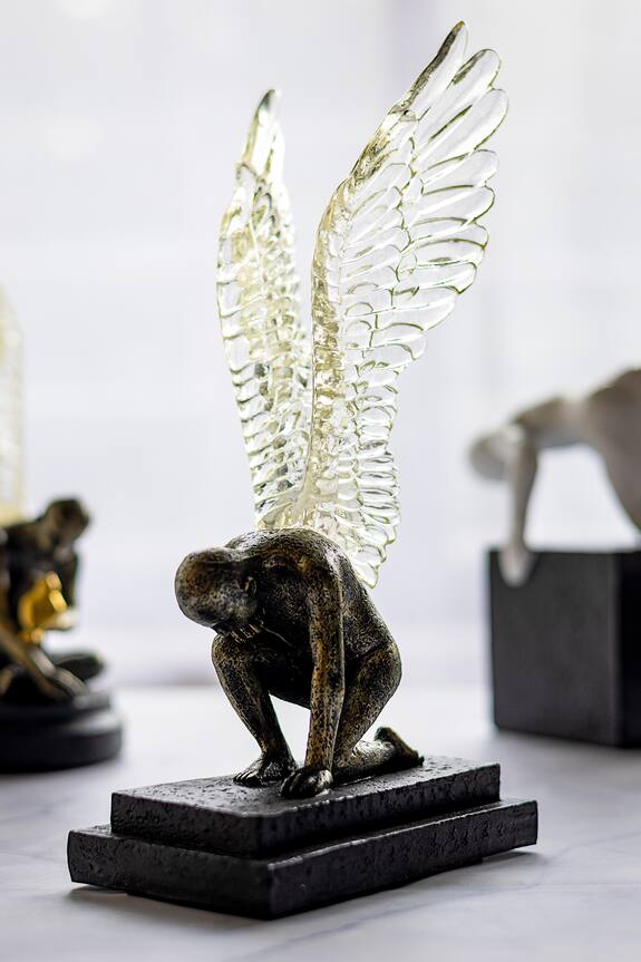 H2H Angel Sculpture With Clear Wings