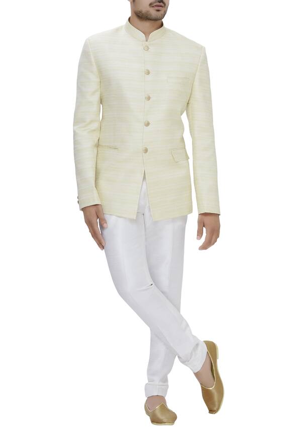 Arihant Rai Sinha Raw silk Bandhgala With Churidar
