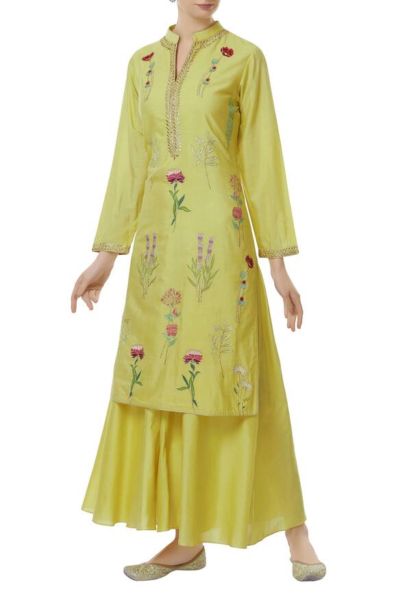 Aiman Silk chanderi embroidered sharara set