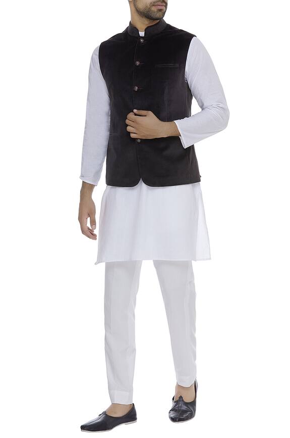 Vikram Bajaj Sleeveless nehru jacket with front pockets