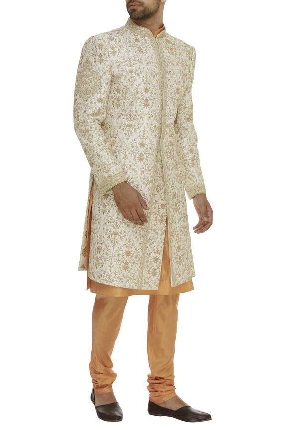 Vanshik Floral Embroidered Sherwani Set