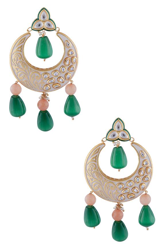Hema Khasturi Meenakari chandbali earrings