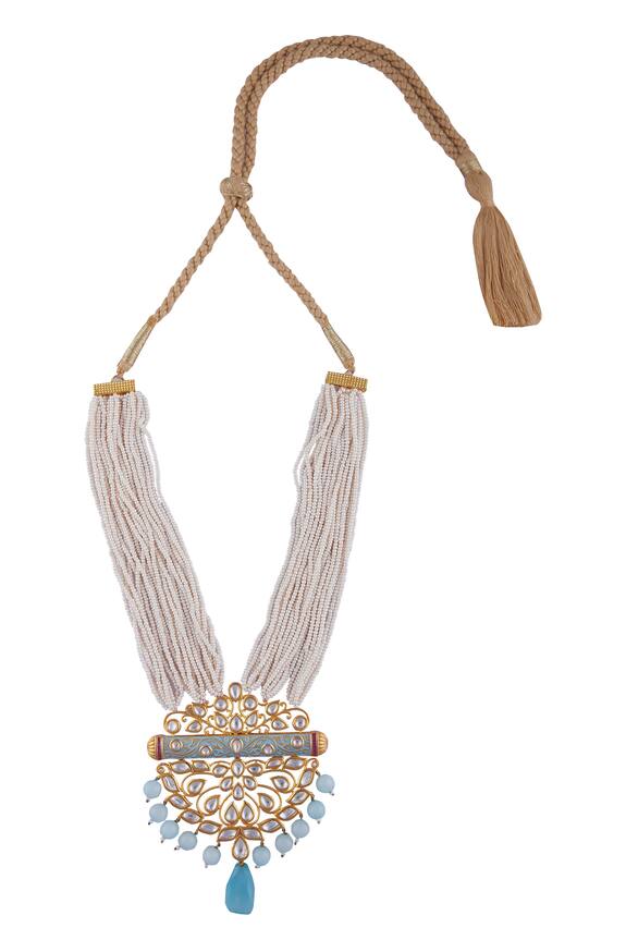 Hema Khasturi Bead meenakari necklace