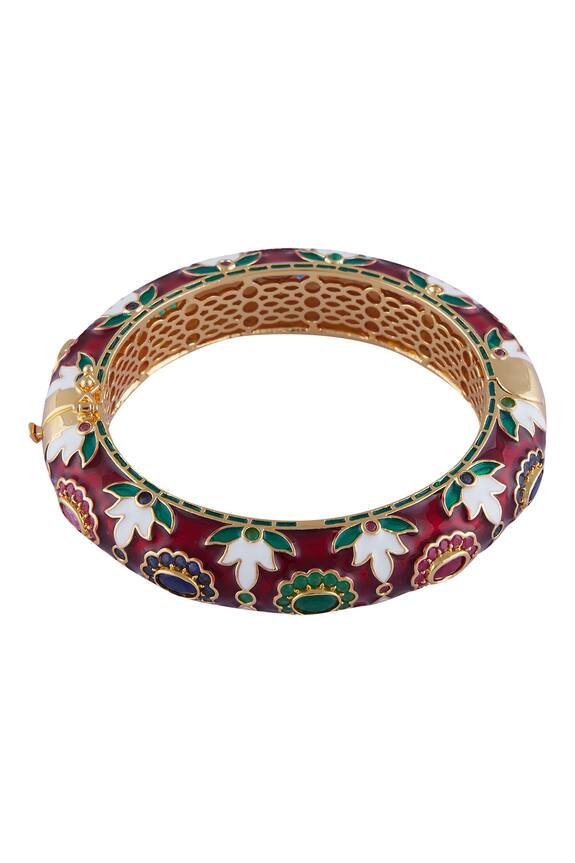 Hema Khasturi Floral carved bangle
