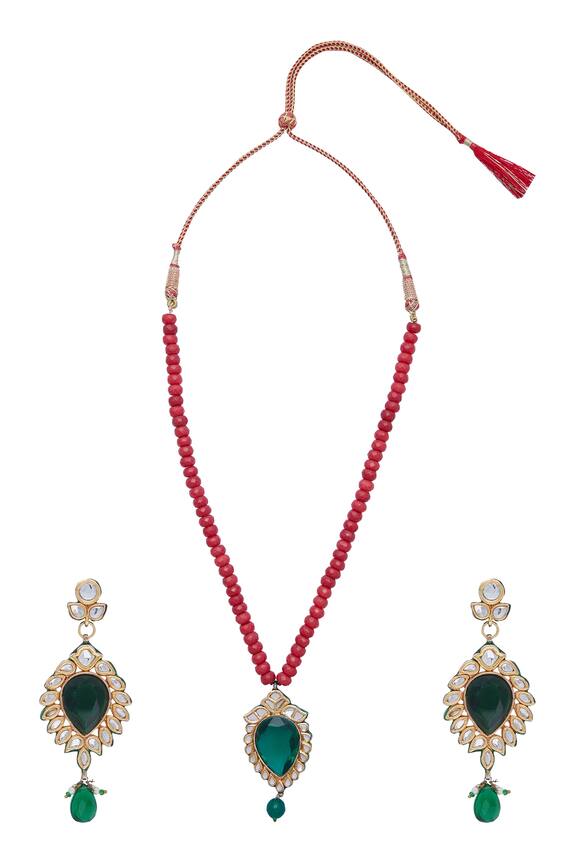 Posh by Rathore Bead necklace with Pendant & Earrings set