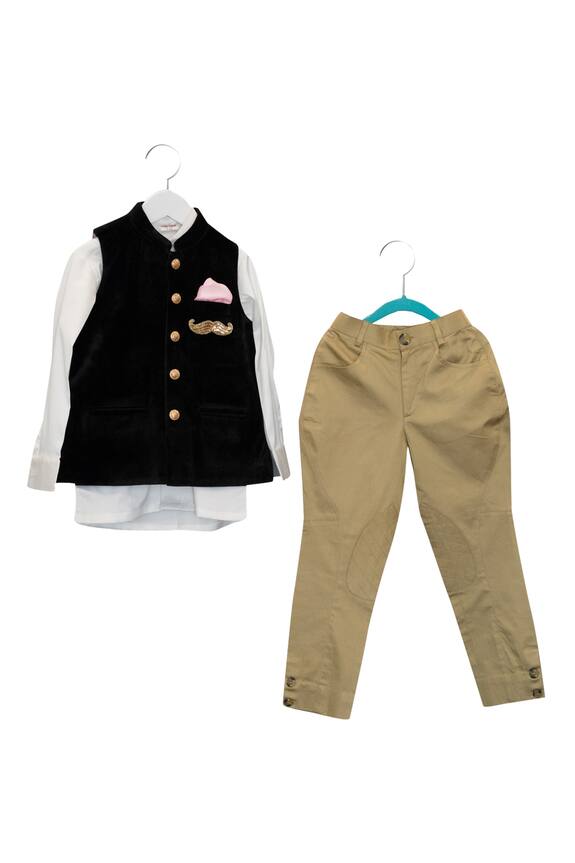 Kids Lane Hand Embroidered Jacket With Shirt & Breeches