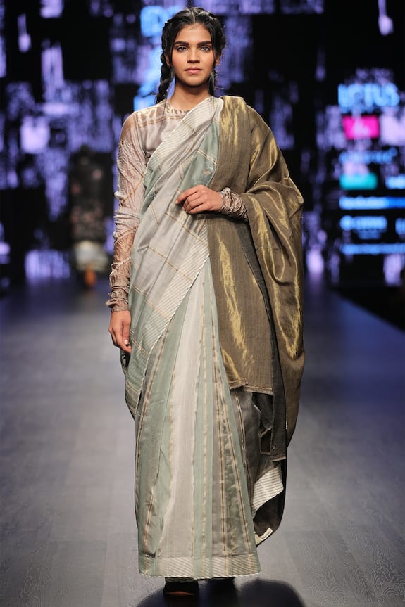 Prama by Pratima Pandey Embroidered saree & blouse with shawl
