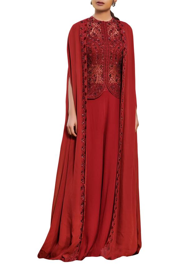 Sana Barreja Embroidered Blouse, Jacket & Pant  Set 