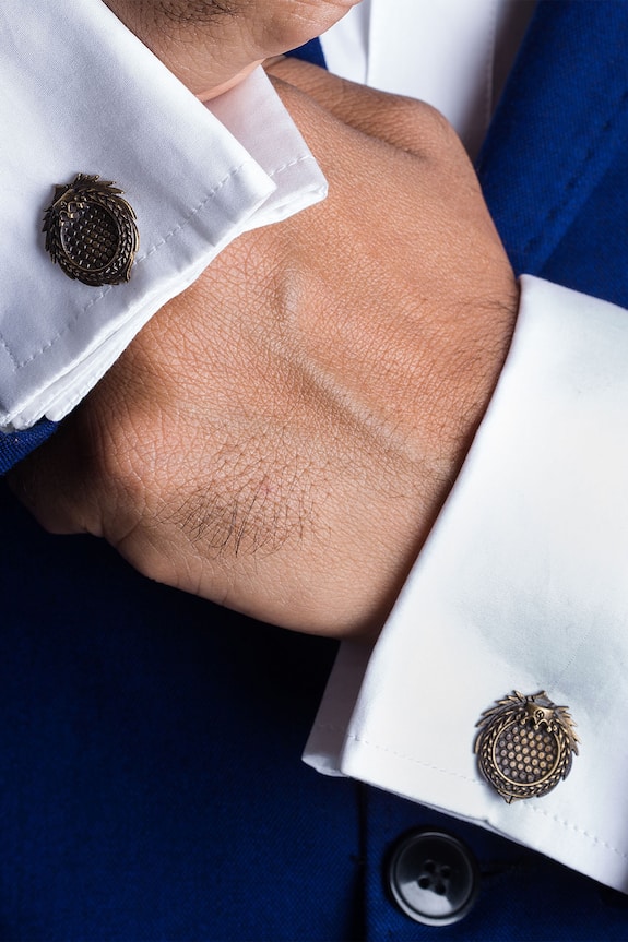 Cosa Nostraa Antique Shield Motif Cufflinks
