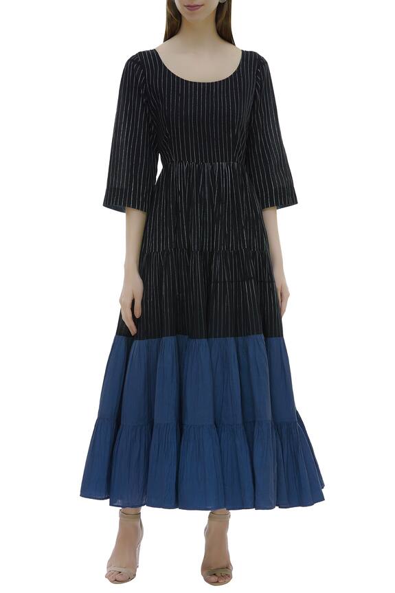 Ka-Sha Striped Tiered Dress