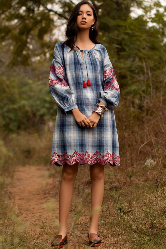 Payal Pratap Handloom Linen Short Dress