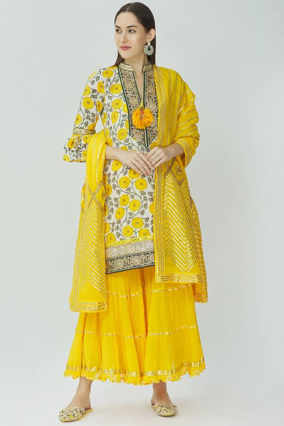 Kunwaraniritu Cotton Kurta Sharara Set