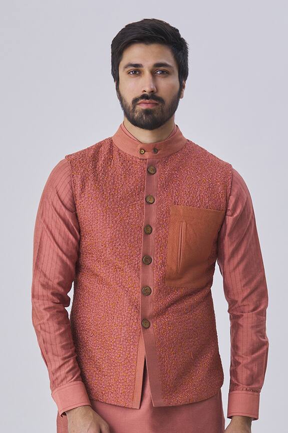 Kunal Anil Tanna Textured Bundi & Kurta Set
