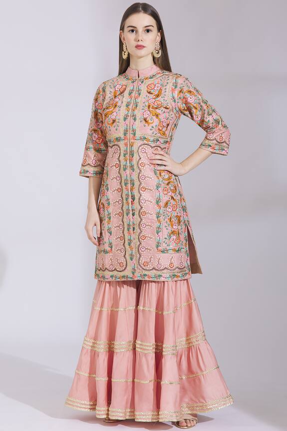 Ayesha Aejaz Embroidered Kurta Sharara Set