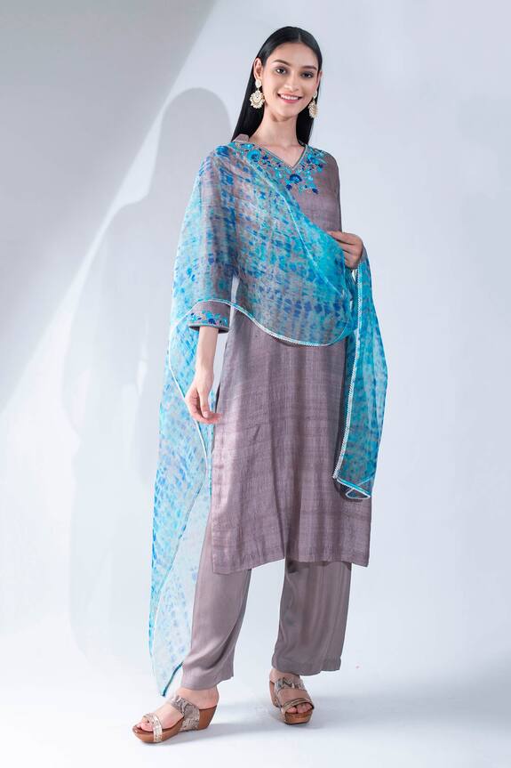 Asha Gautam Silk Embroidered Kurta Set
