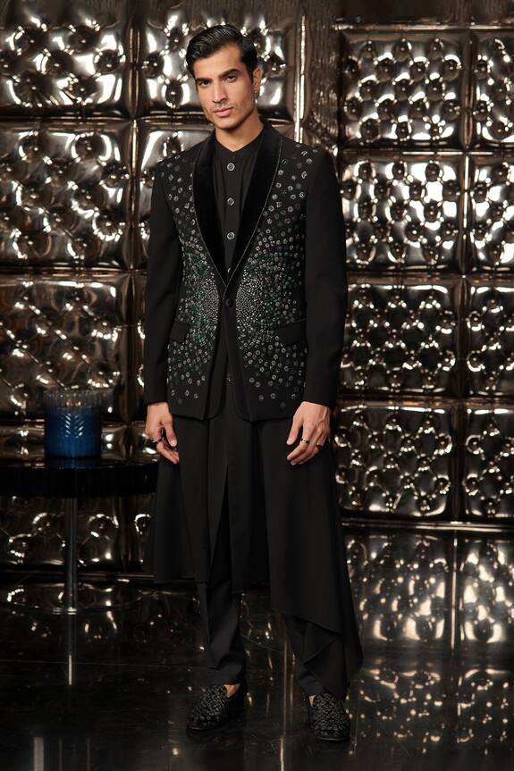 Rohit Gandhi + Rahul Khanna Embellished Tuxedo & Kurta Set