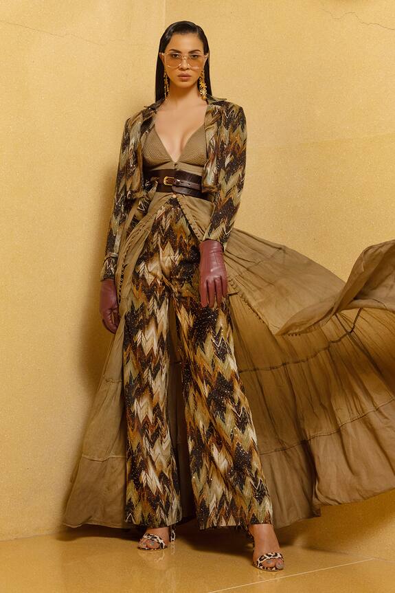Nikita Mhaisalkar Printed Broad Pants