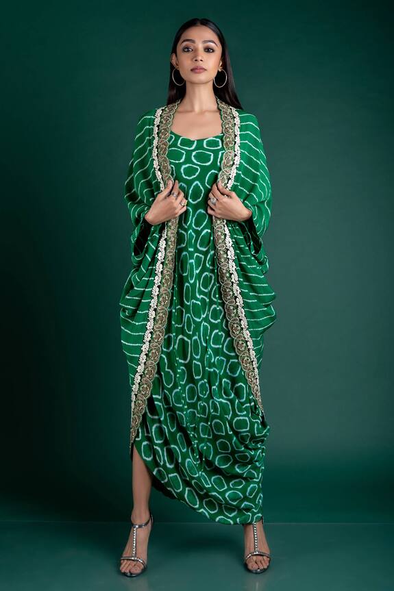 Nupur Kanoi Bandhani Dress & Tie & Dye Jacket