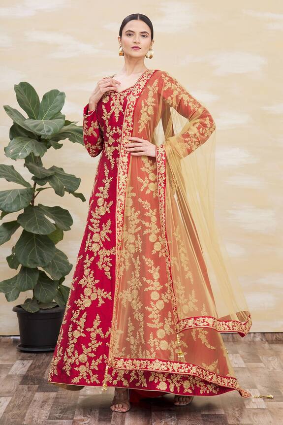 Samyukta Singhania Silk Anarkali With Dupatta
