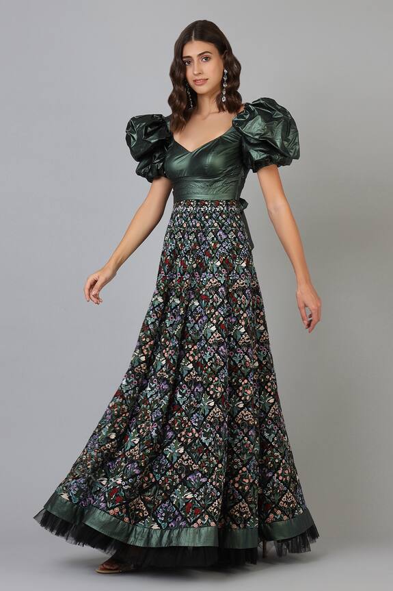 Geisha Designs Embroidered Gown
