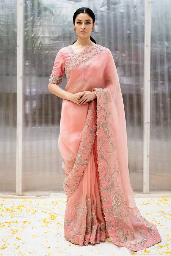 Mrunalini Rao Meena Organza Saree