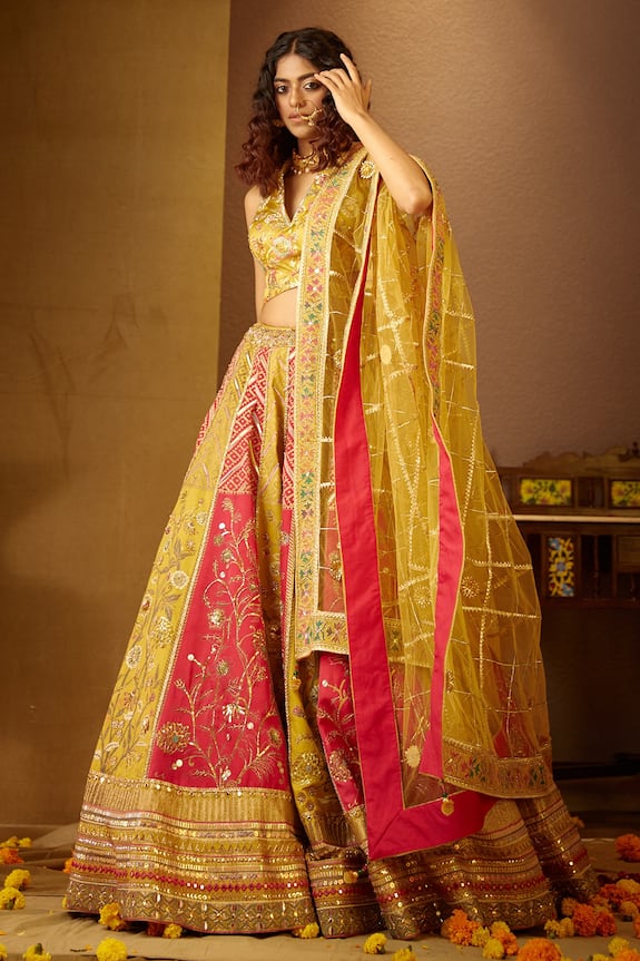Moledro Paakhi Modal Satin Lehenga Set