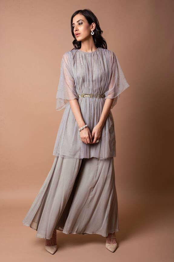 K.Anshika Gathered Top & Flared Pant Set