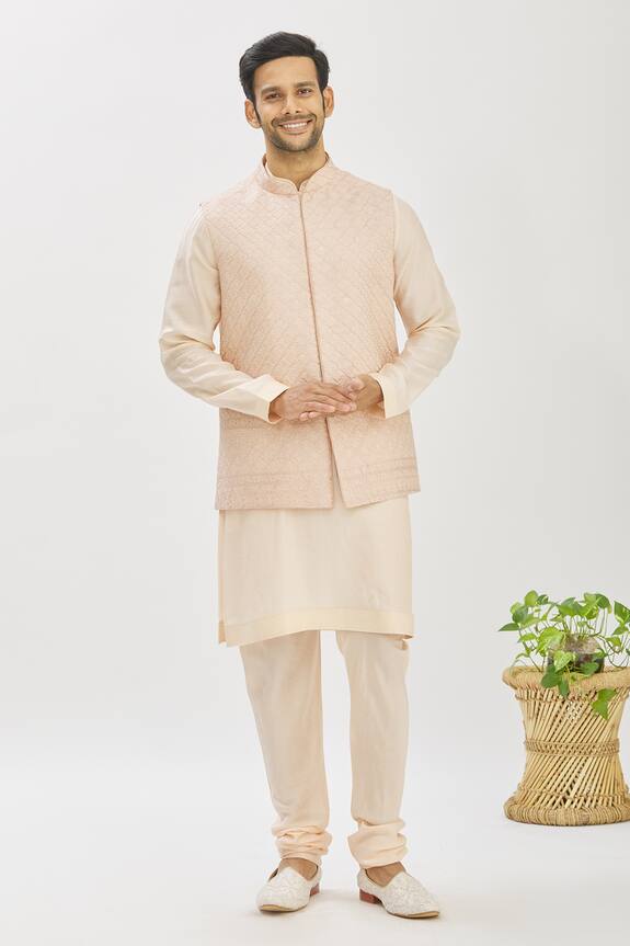 Vanshik Satin Bundi & Kurta Set
